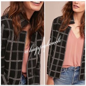 Moth for Anthropologie Windowpane Knit Blazer